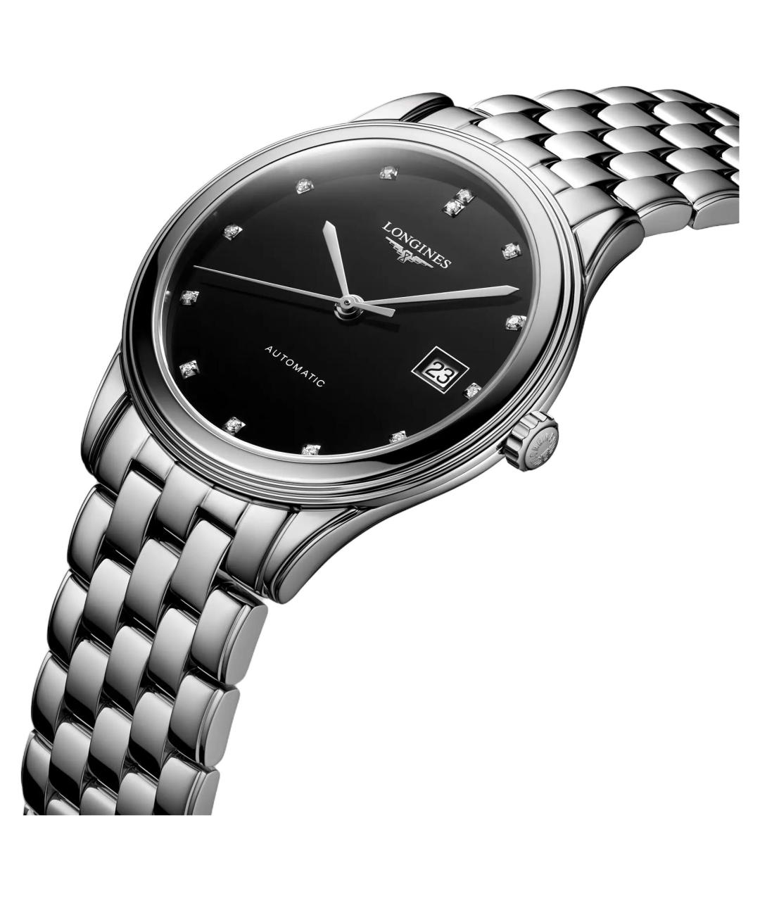 LONGINES Черные стальные часы, фото 3