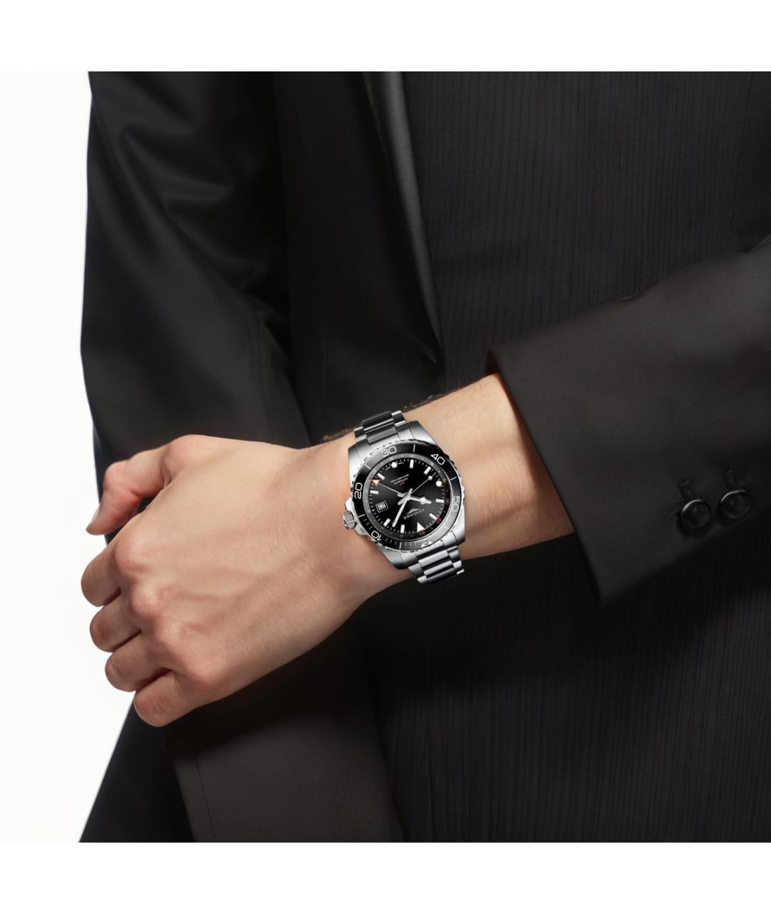 LONGINES Черные часы, фото 2