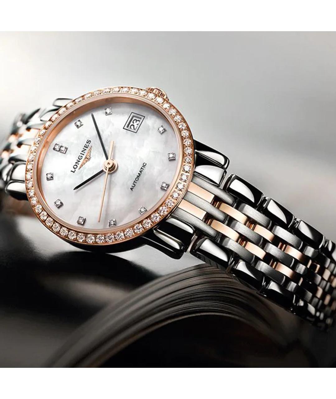 LONGINES Белые часы из розового золота, фото 5