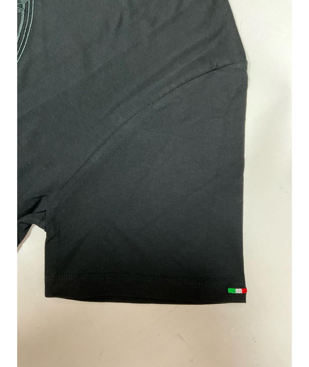 STEFANO RICCI Черная хлопковая футболка, фото 4