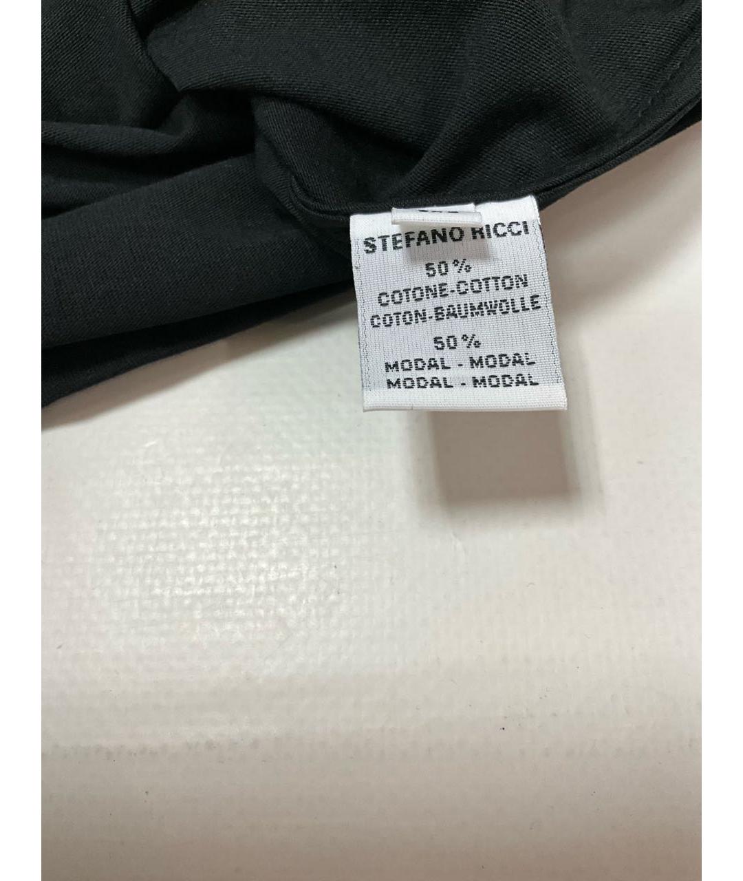 STEFANO RICCI Черная хлопковая футболка, фото 5