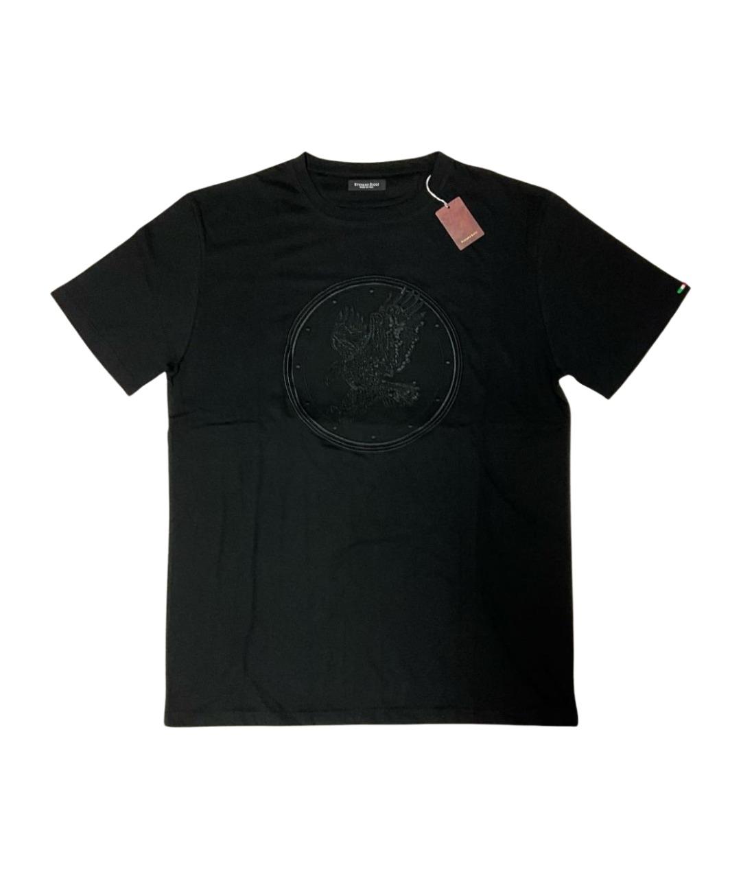 STEFANO RICCI Черная хлопковая футболка, фото 1