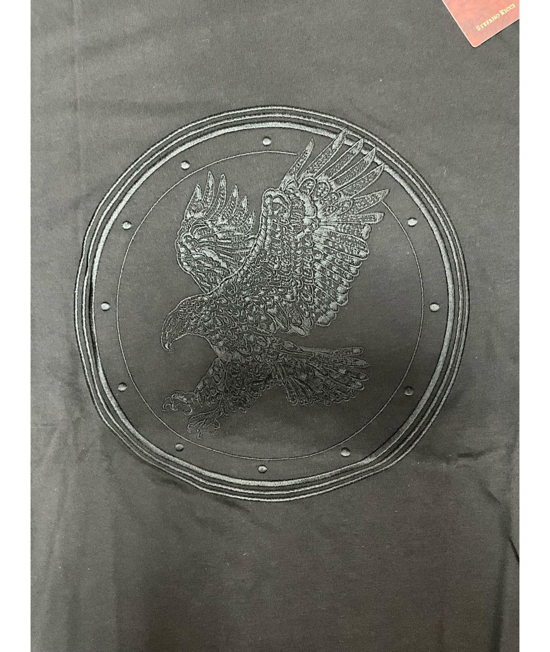 STEFANO RICCI Черная хлопковая футболка, фото 2