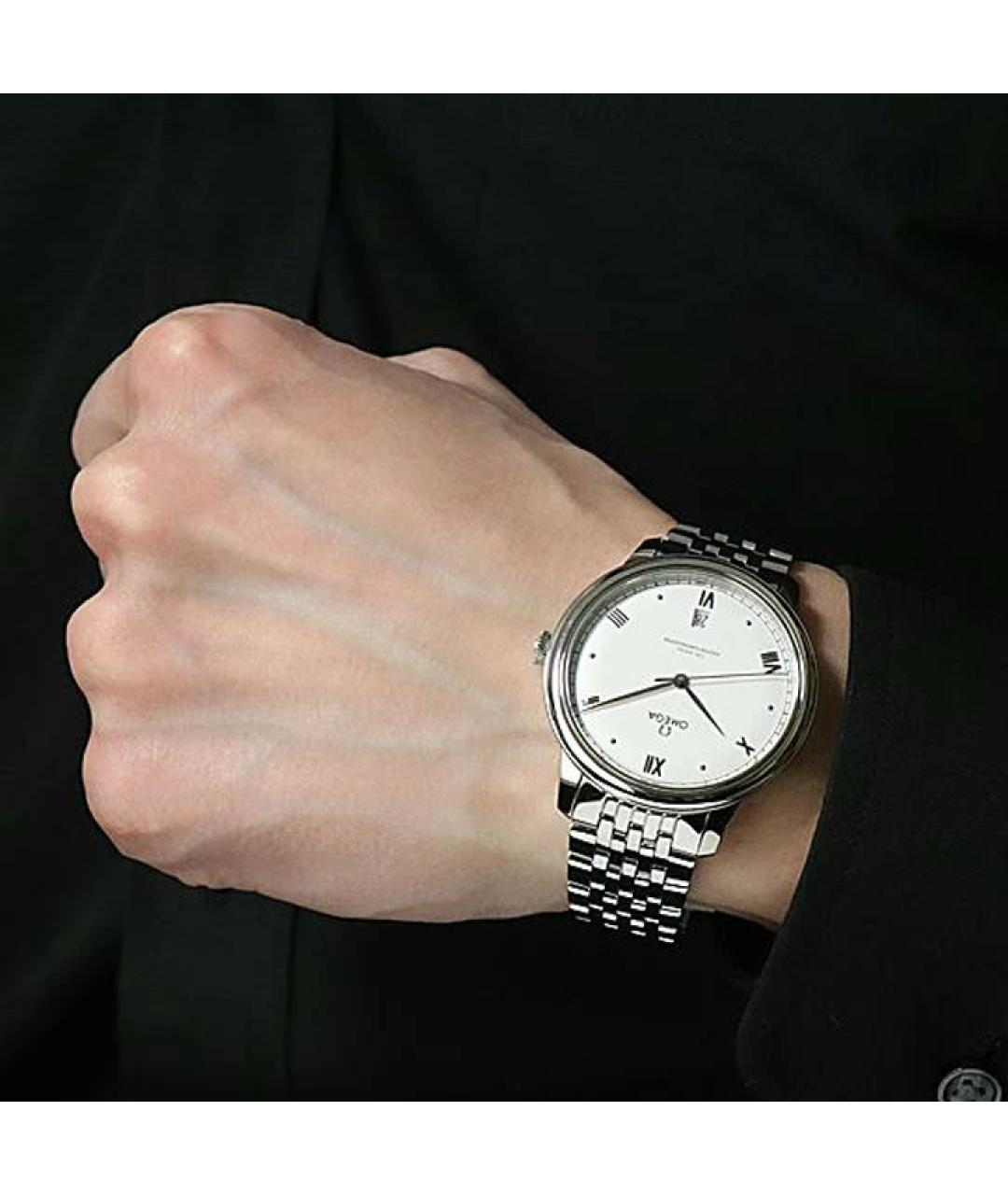 OMEGA Серебряные стальные часы, фото 5