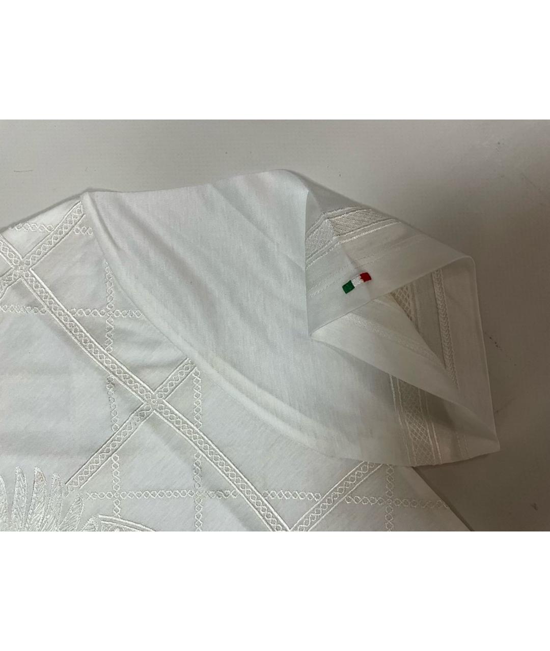 STEFANO RICCI Белая хлопковая футболка, фото 2