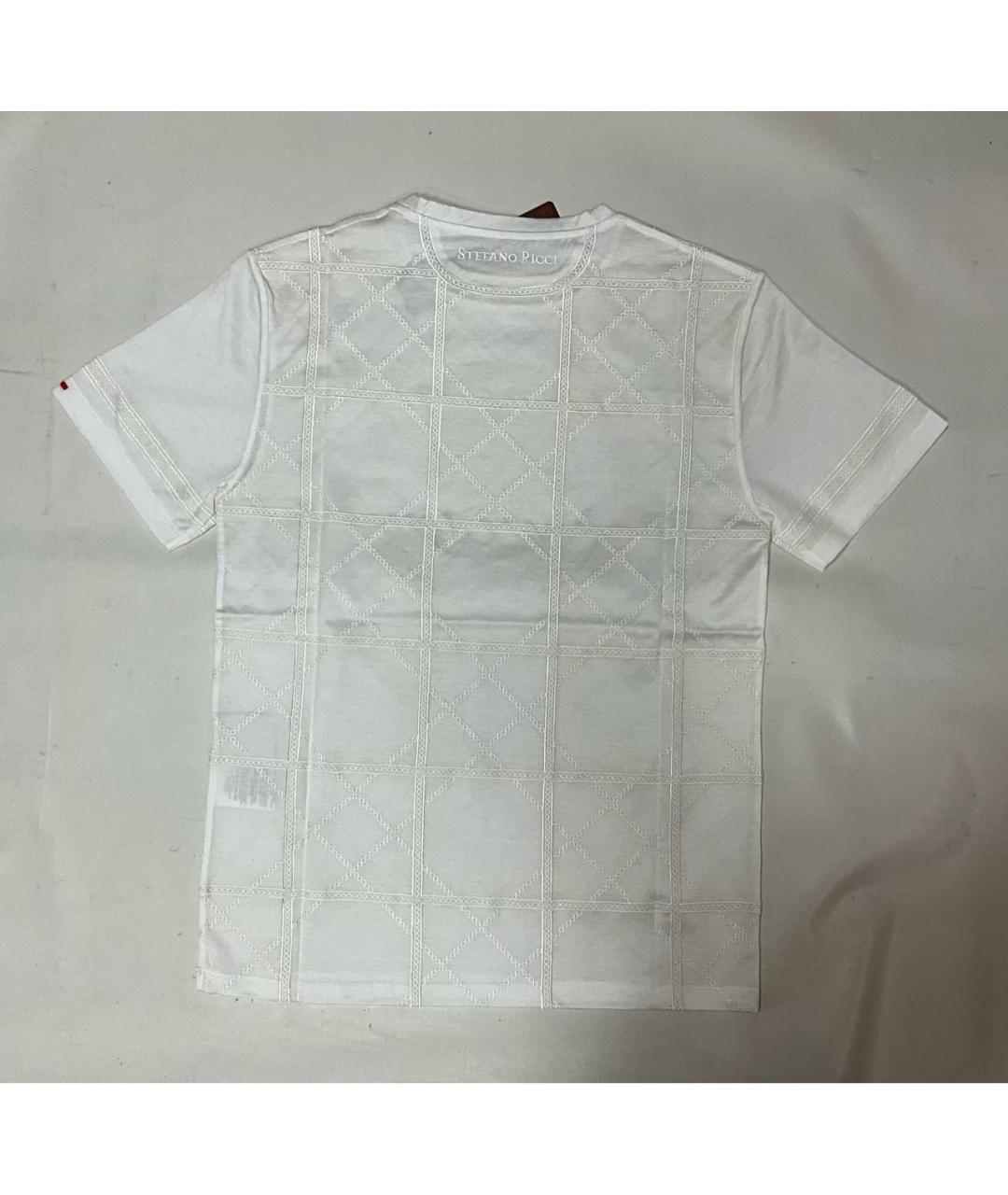 STEFANO RICCI Белая хлопковая футболка, фото 7