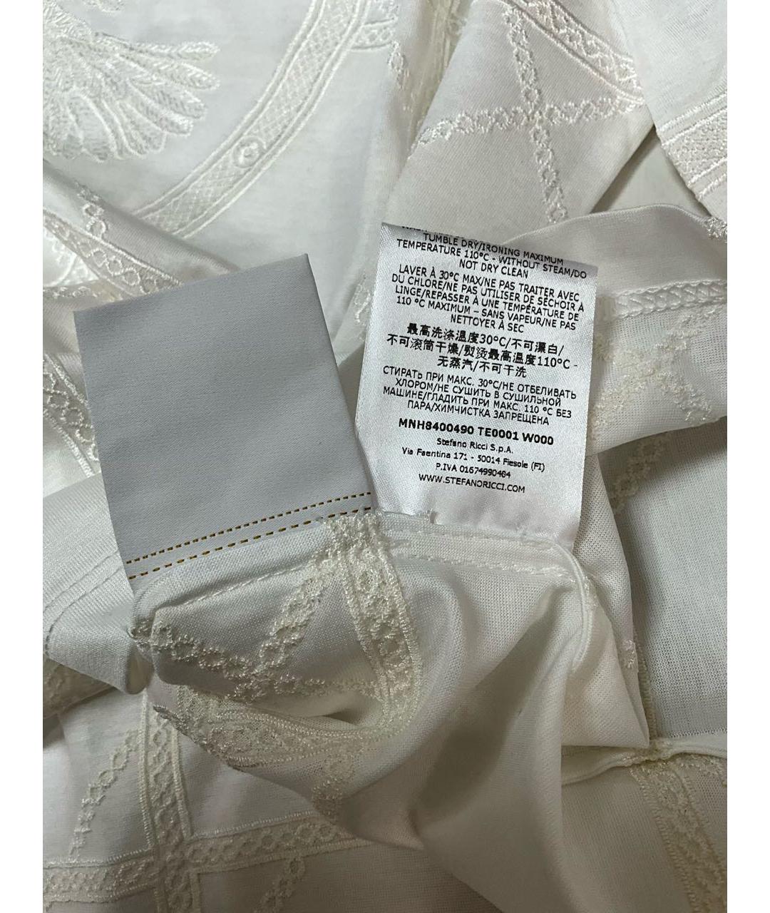 STEFANO RICCI Белая хлопковая футболка, фото 6