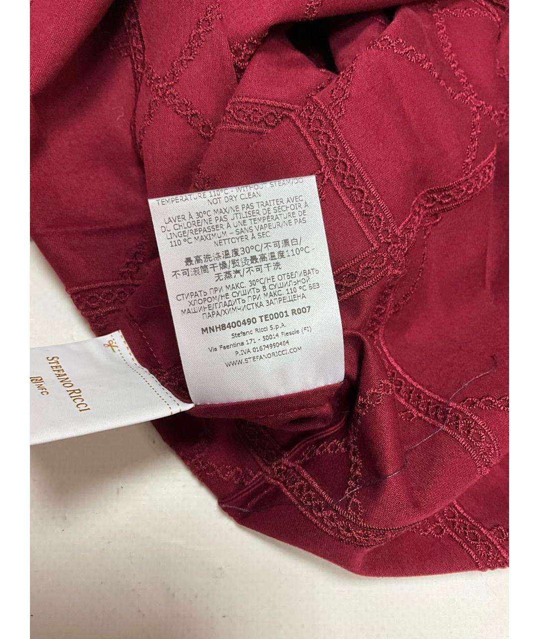 STEFANO RICCI Бордовая хлопковая футболка, фото 8