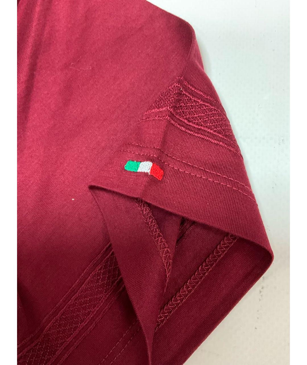 STEFANO RICCI Бордовая хлопковая футболка, фото 3