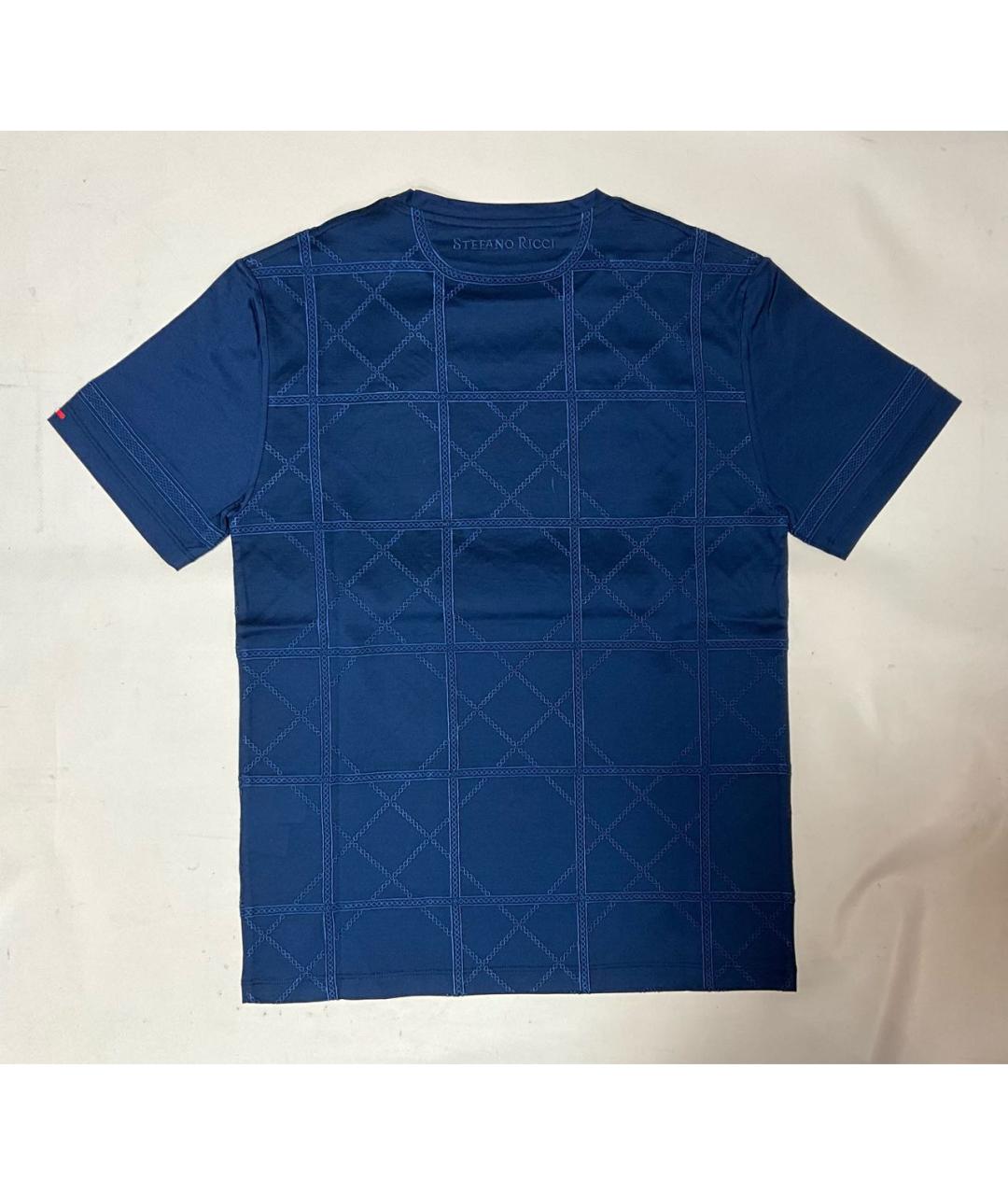 STEFANO RICCI Синяя хлопковая футболка, фото 6