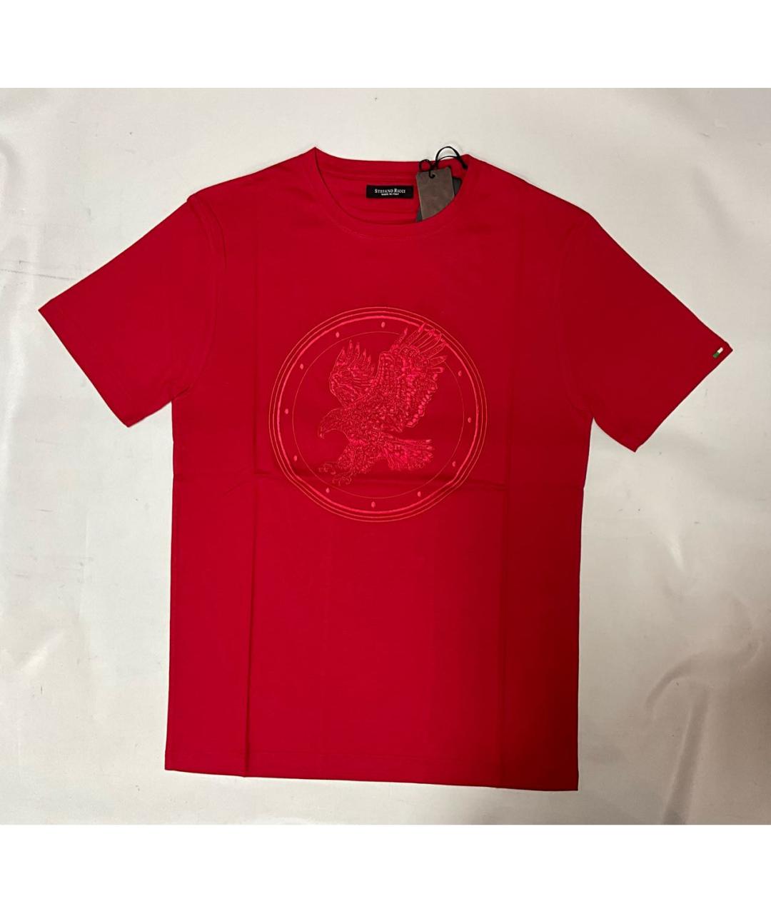 STEFANO RICCI Красная хлопковая футболка, фото 9