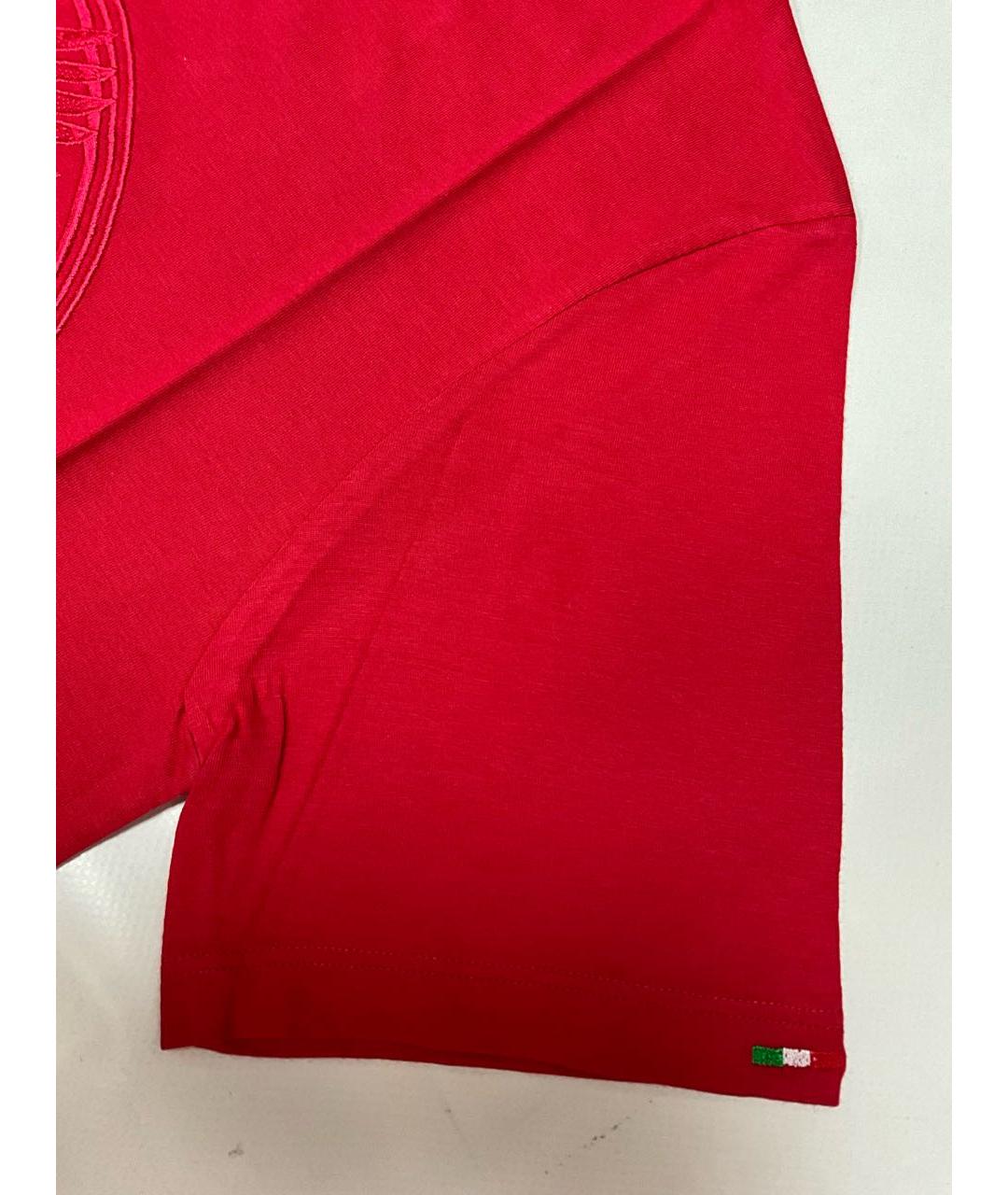 STEFANO RICCI Красная хлопковая футболка, фото 4