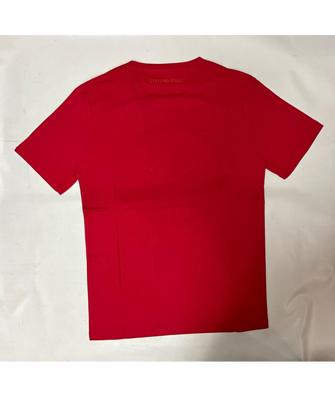 STEFANO RICCI Красная хлопковая футболка, фото 2