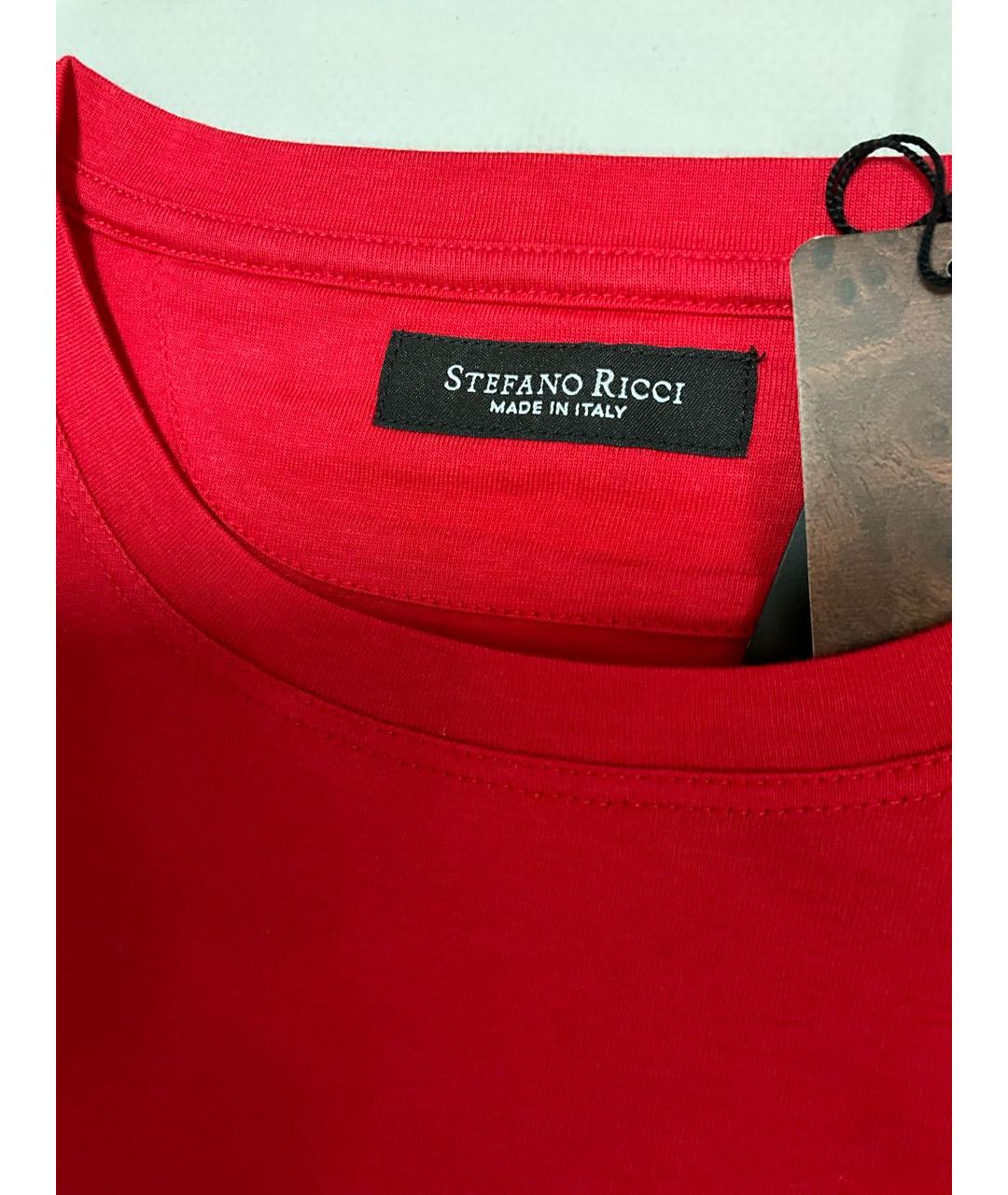 STEFANO RICCI Красная хлопковая футболка, фото 5