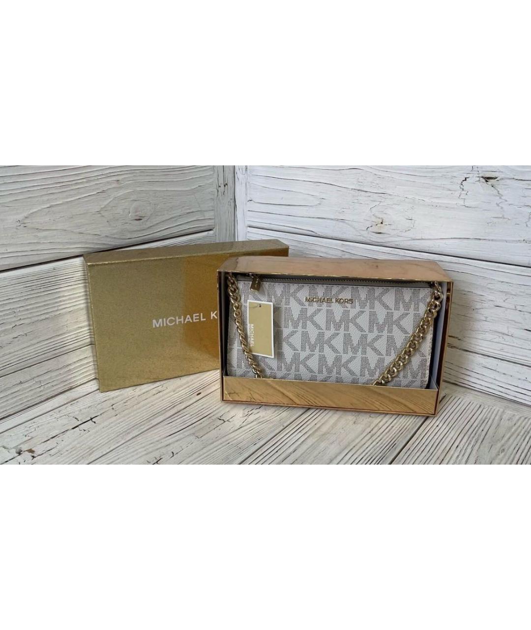 MICHAEL KORS Бежевая сумка через плечо из искусственной кожи, фото 2