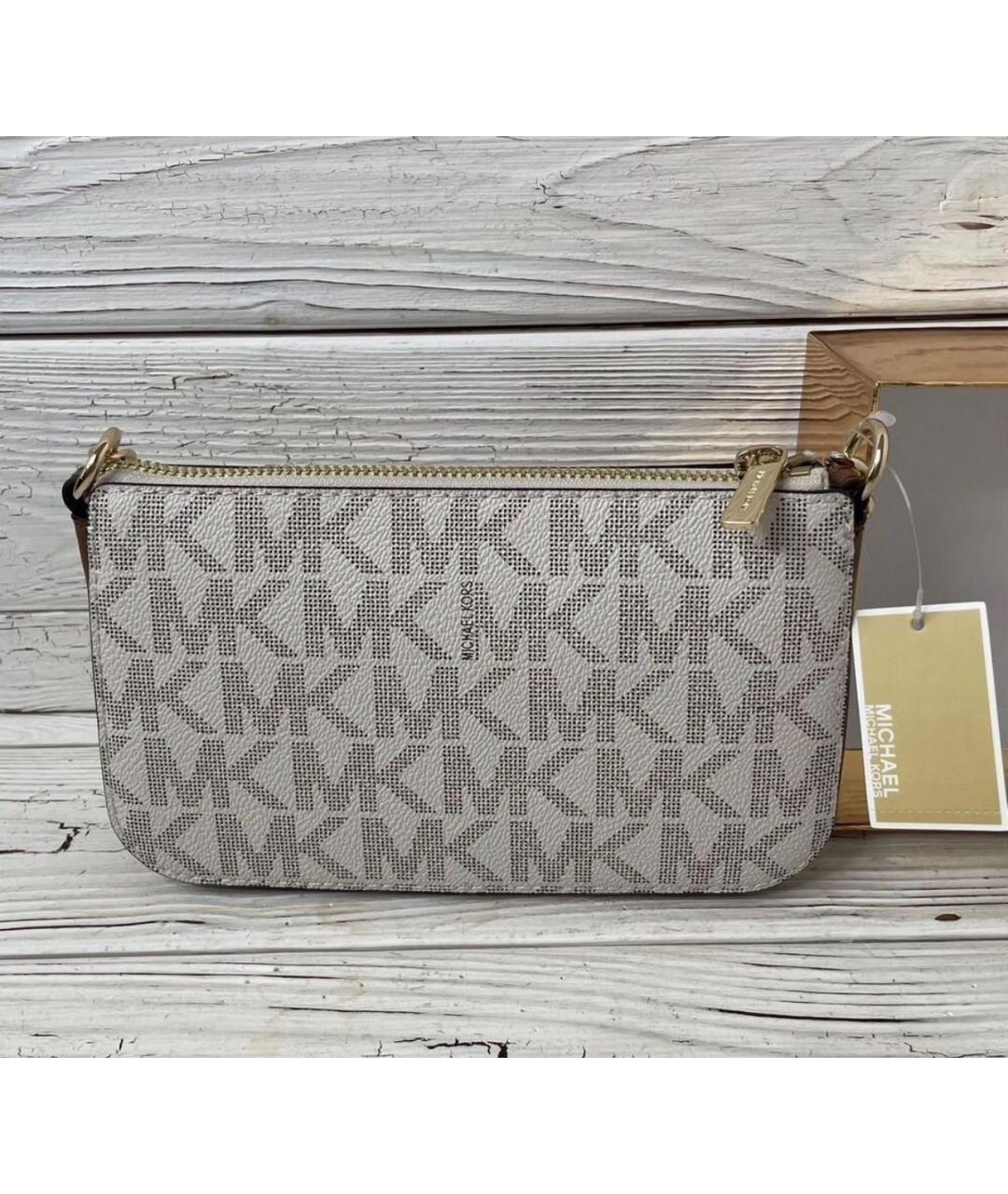 MICHAEL KORS Бежевая сумка через плечо из искусственной кожи, фото 5