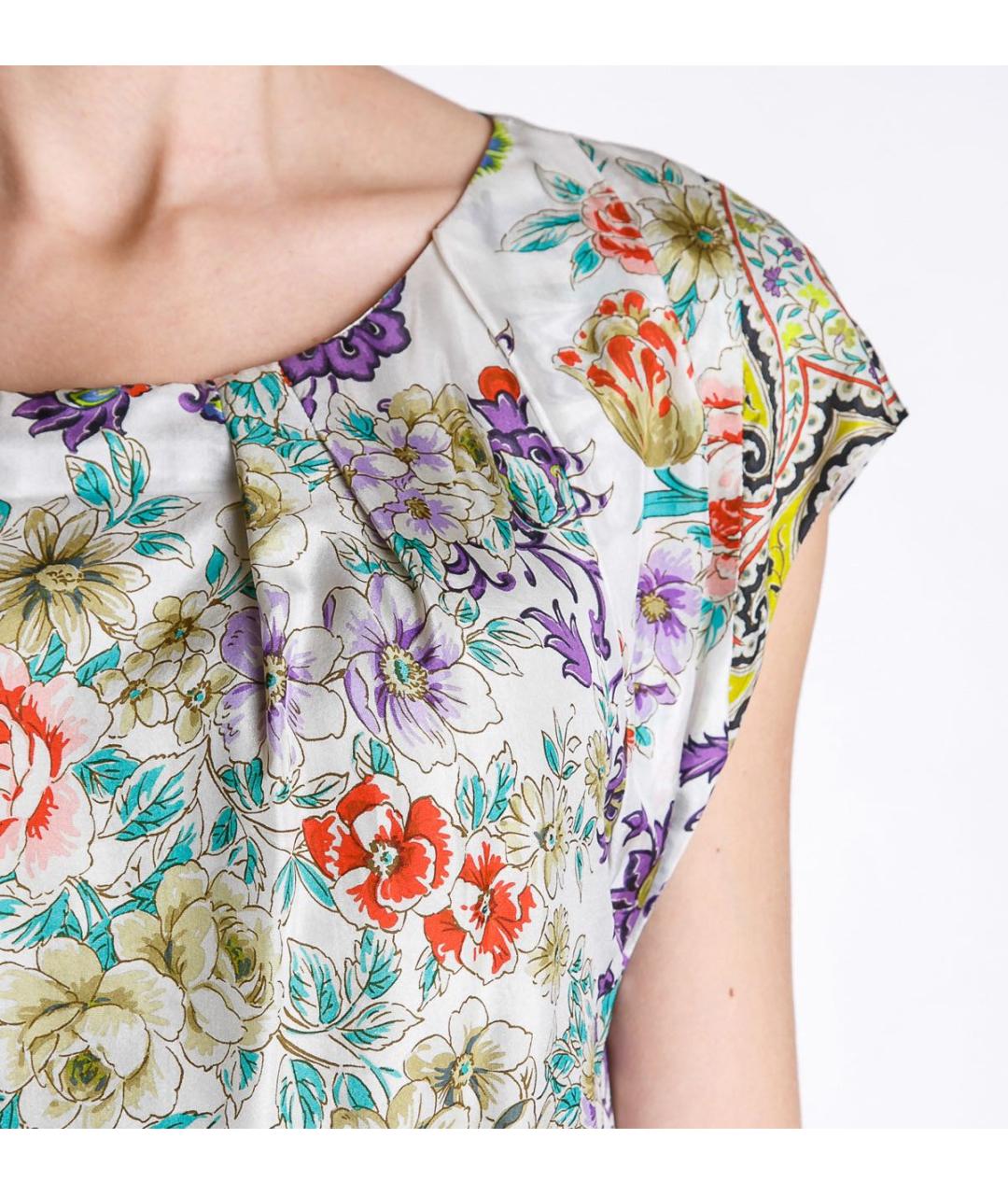 ETRO Бежевое шелковое повседневное платье, фото 5