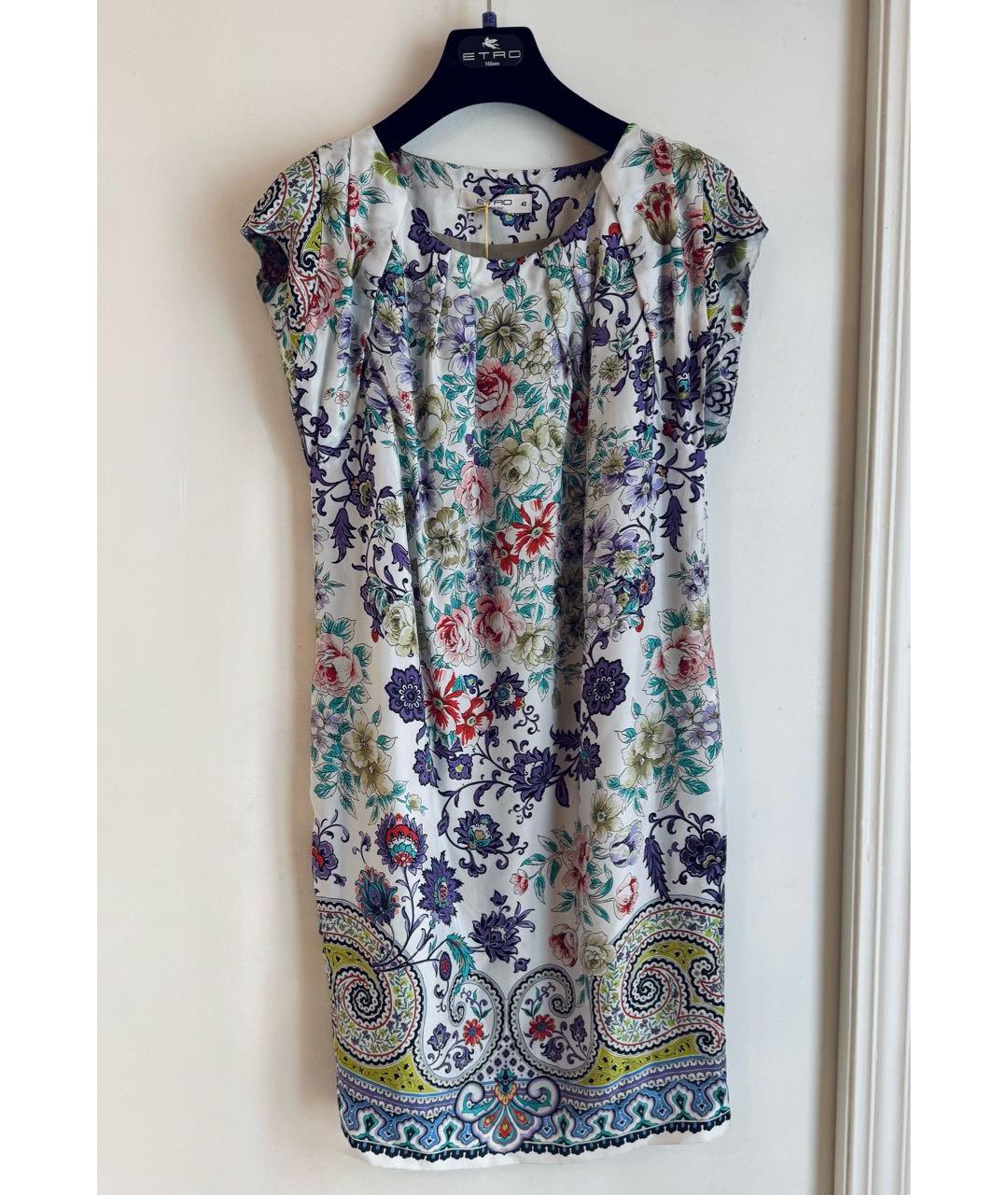 ETRO Бежевое шелковое повседневное платье, фото 9