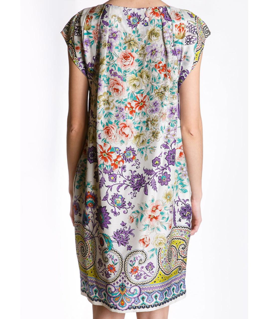 ETRO Бежевое шелковое повседневное платье, фото 4