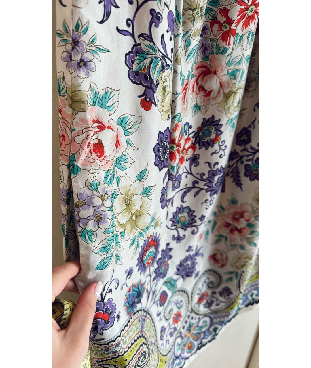 ETRO Бежевое шелковое повседневное платье, фото 6