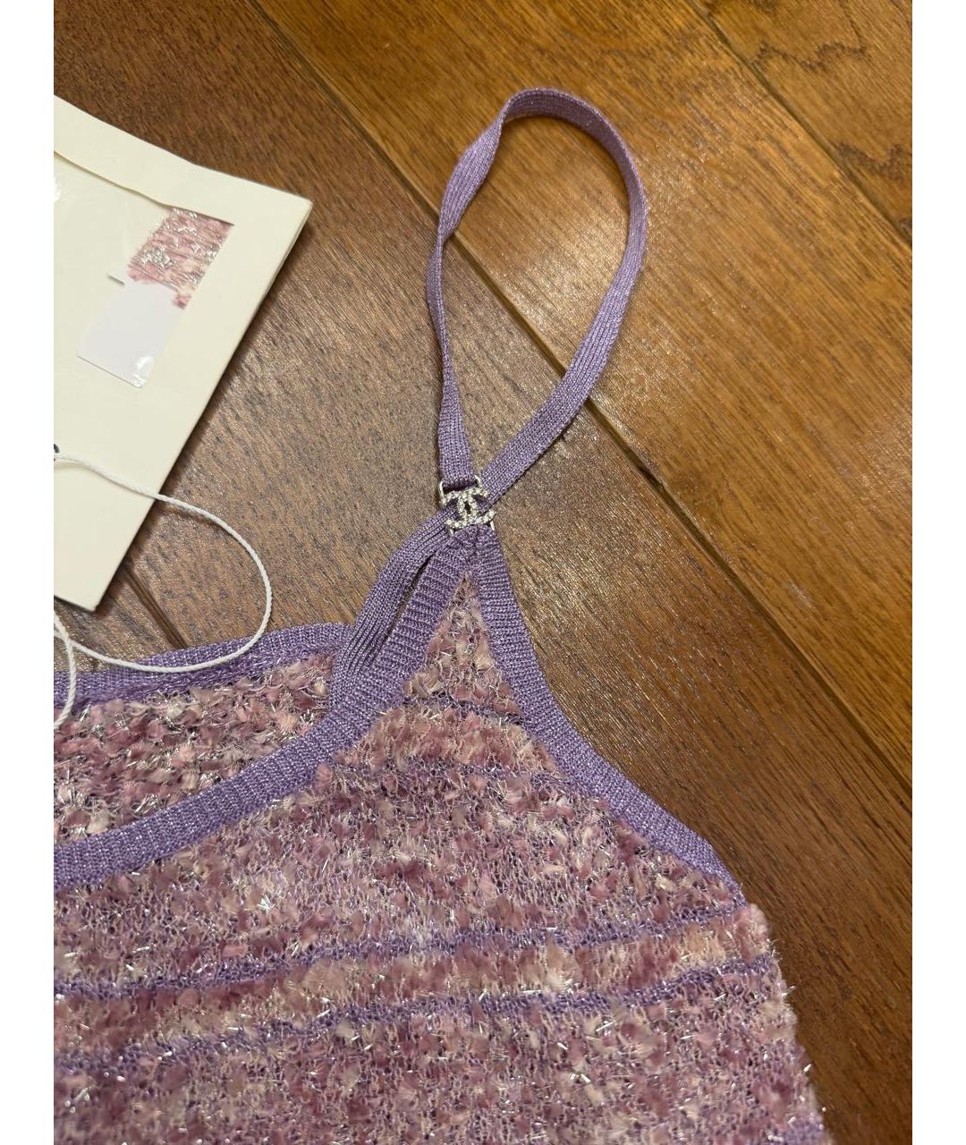 CHANEL Розовая шелковая майка, фото 3