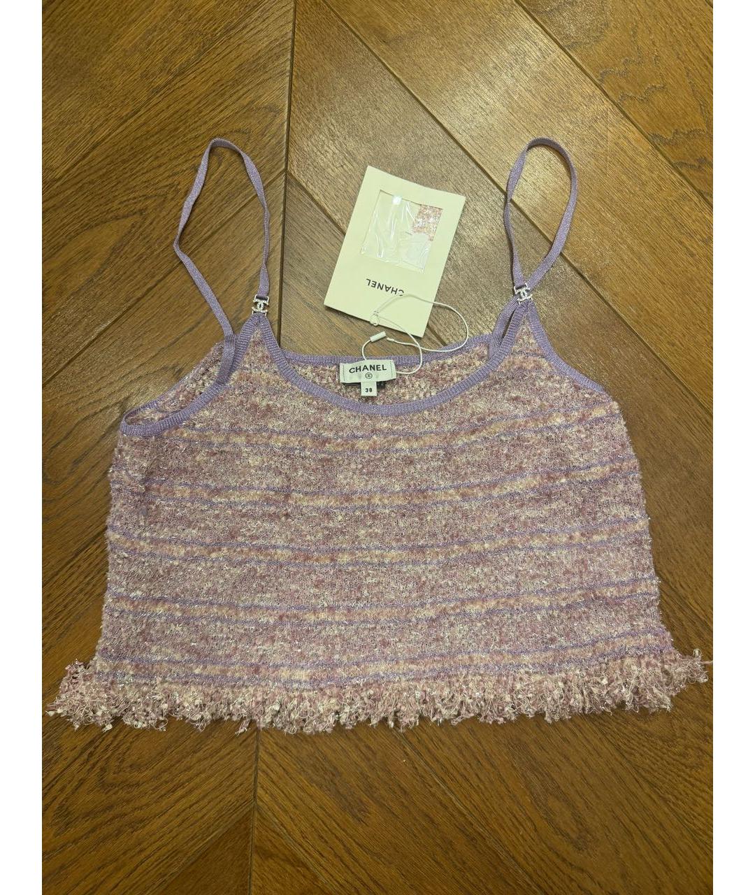 CHANEL Розовая шелковая майка, фото 5