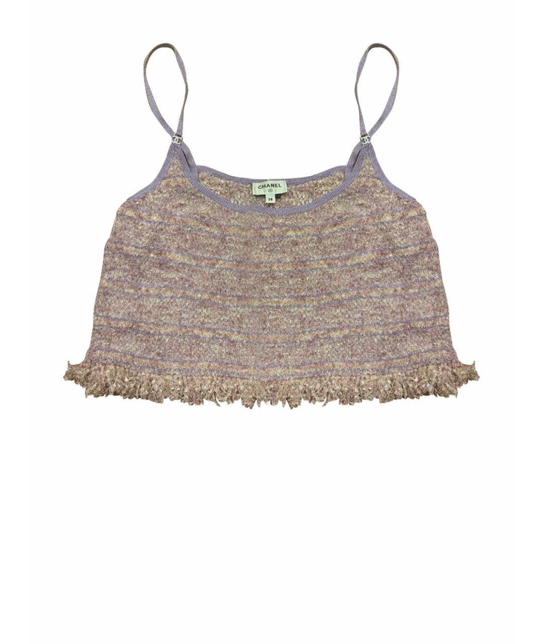 CHANEL Розовая шелковая майка, фото 1