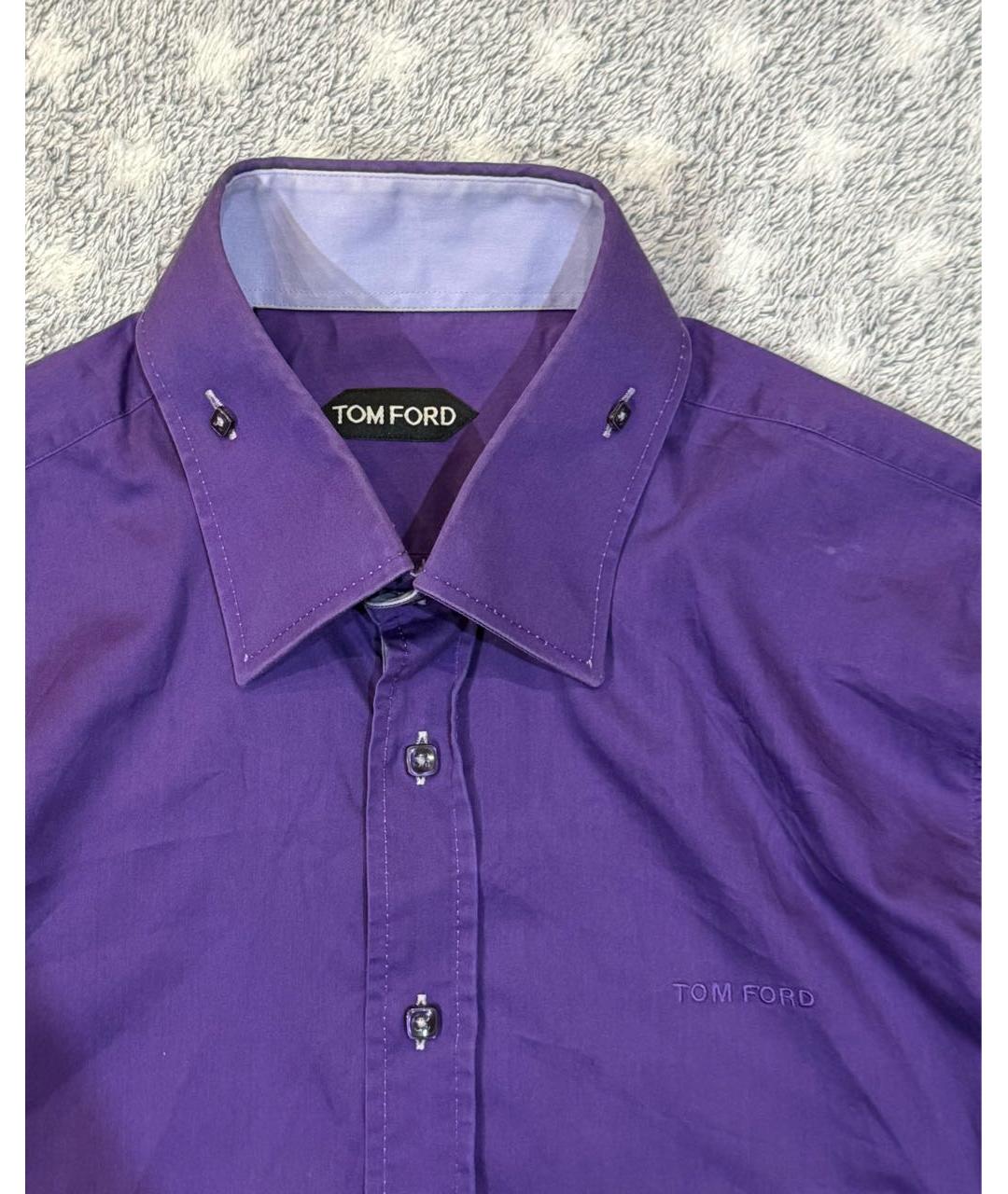 TOM FORD Фиолетовая хлопковая классическая рубашка, фото 3