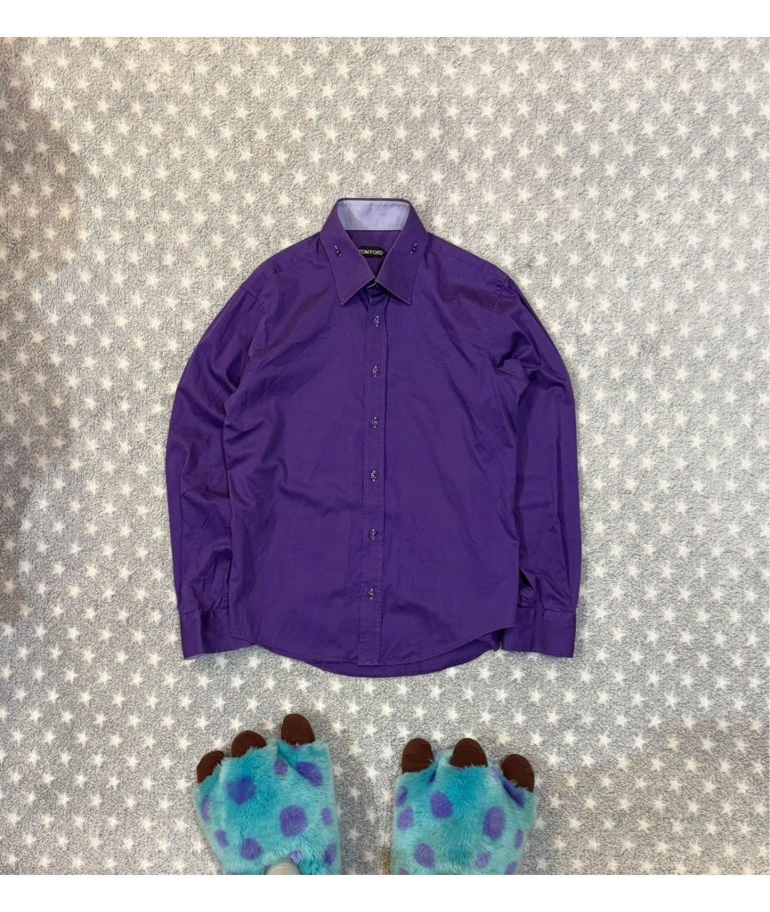 TOM FORD Фиолетовая хлопковая классическая рубашка, фото 6