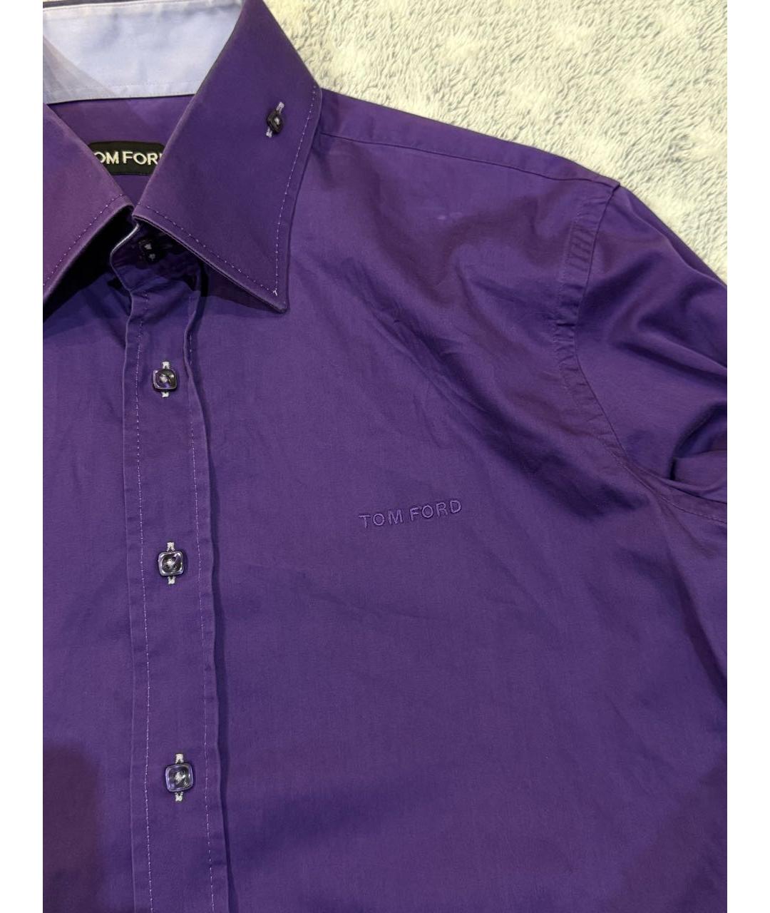 TOM FORD Фиолетовая хлопковая классическая рубашка, фото 2