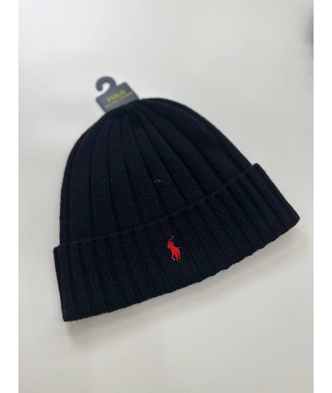 POLO RALPH LAUREN Черная шерстяная шапка, фото 5