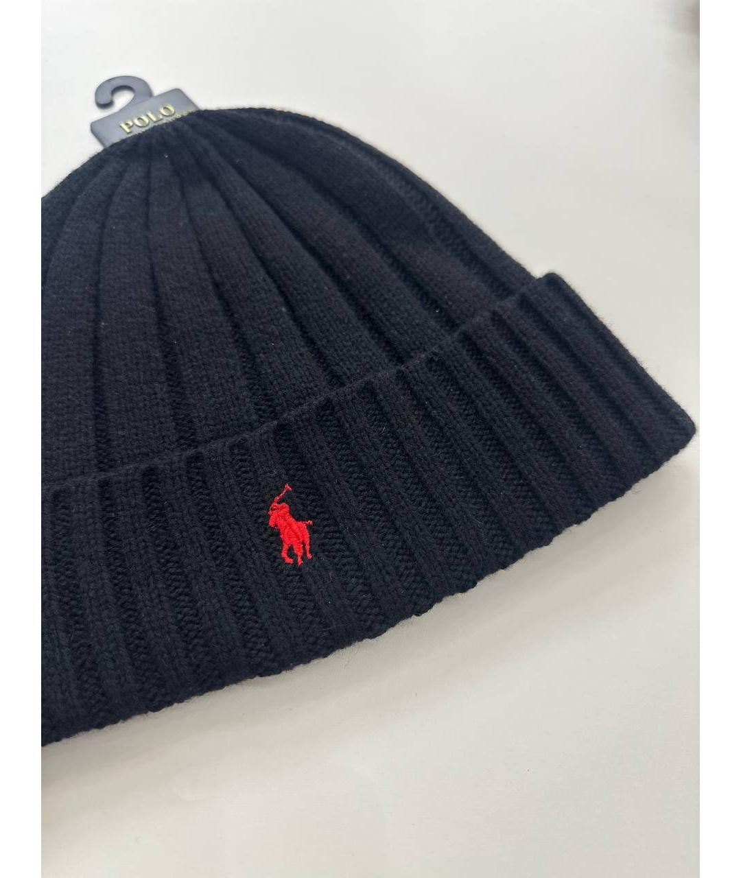 POLO RALPH LAUREN Черная шерстяная шапка, фото 3