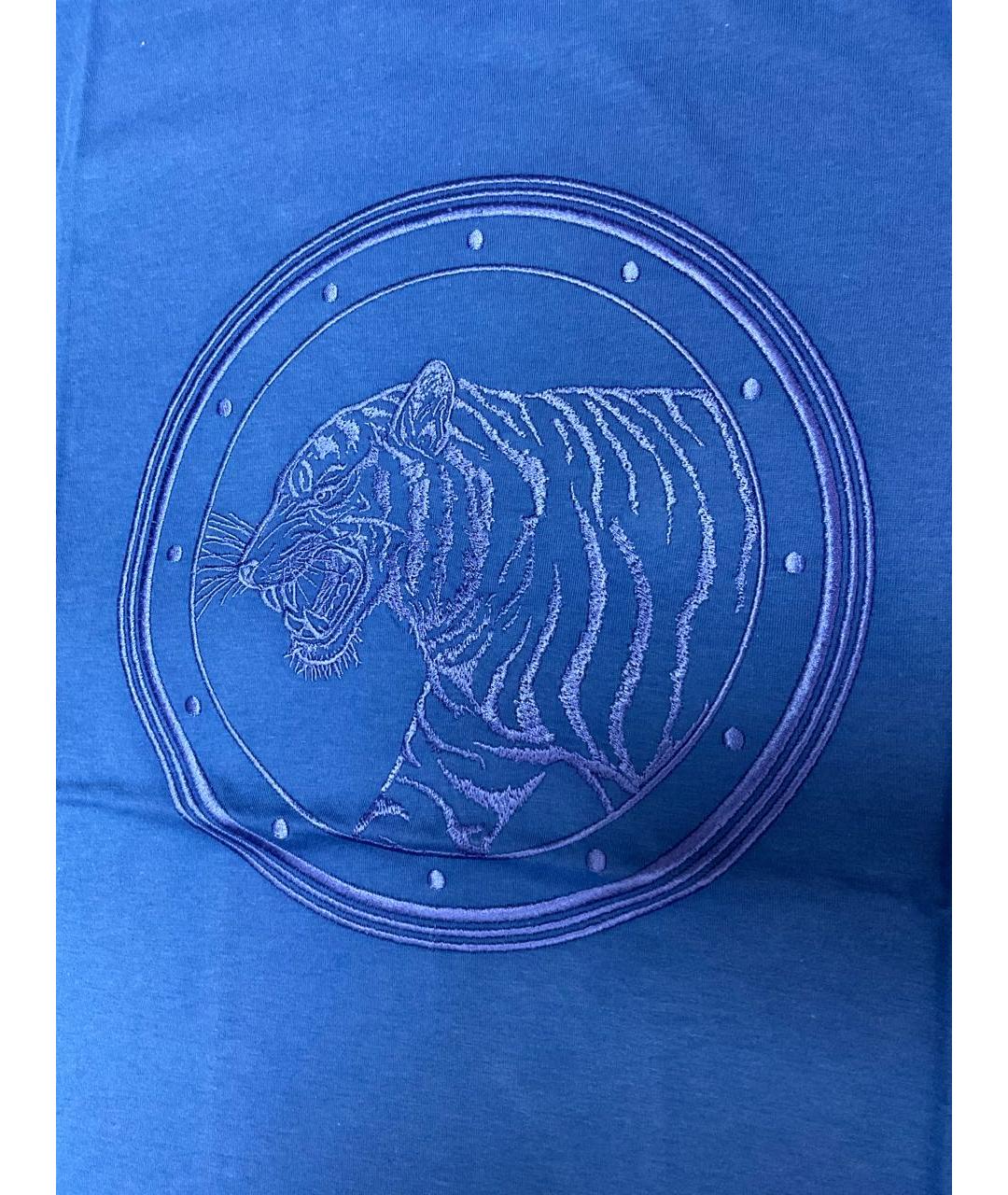 STEFANO RICCI Синяя хлопковая футболка, фото 2