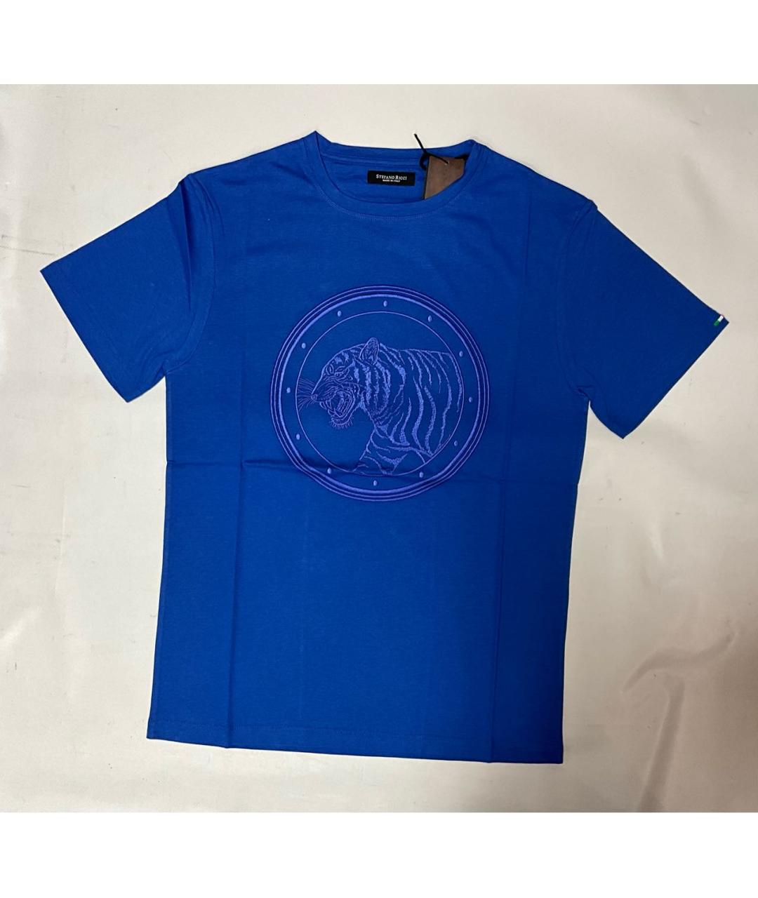 STEFANO RICCI Синяя хлопковая футболка, фото 9