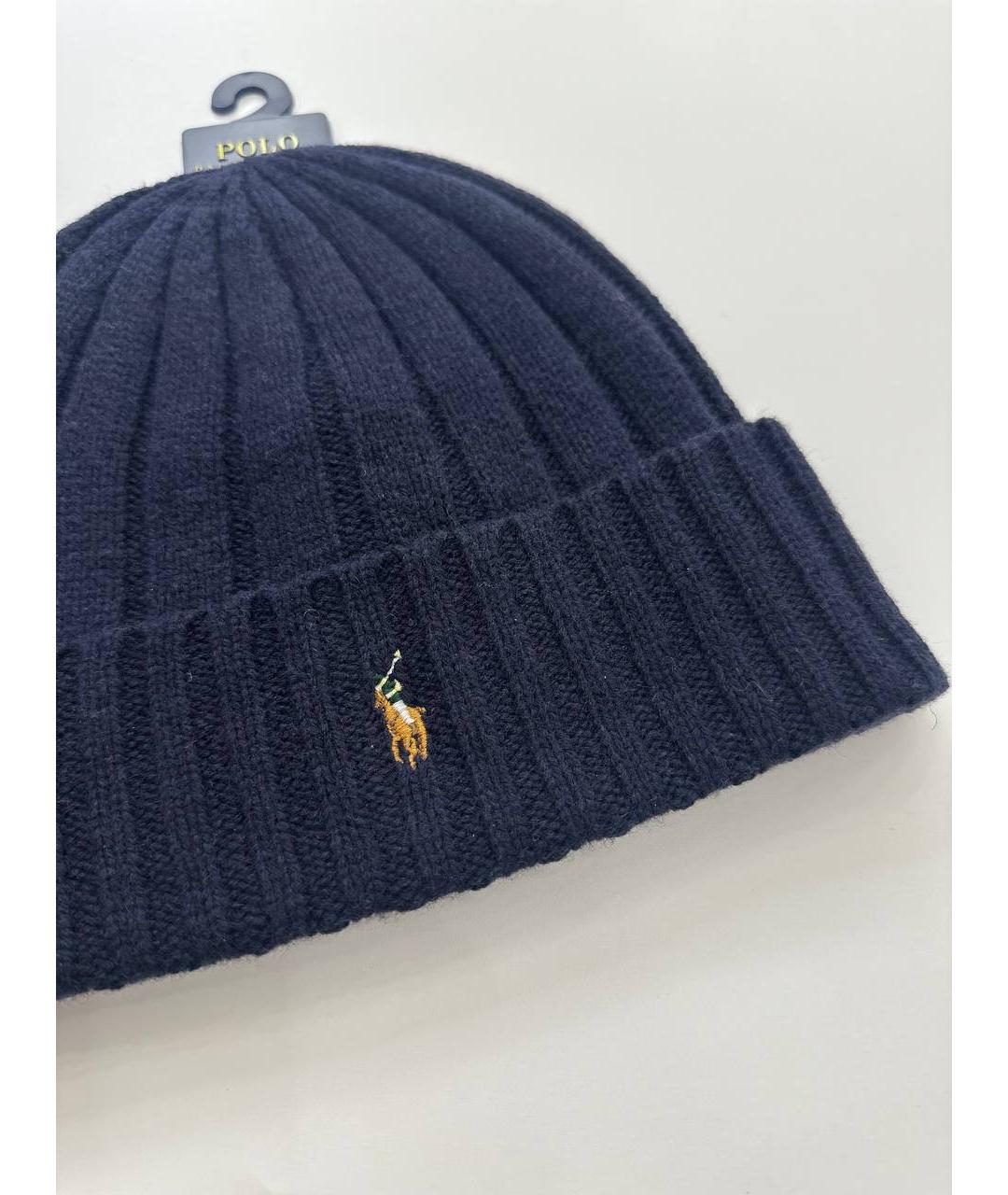 POLO RALPH LAUREN Темно-синяя шерстяная шапка, фото 3