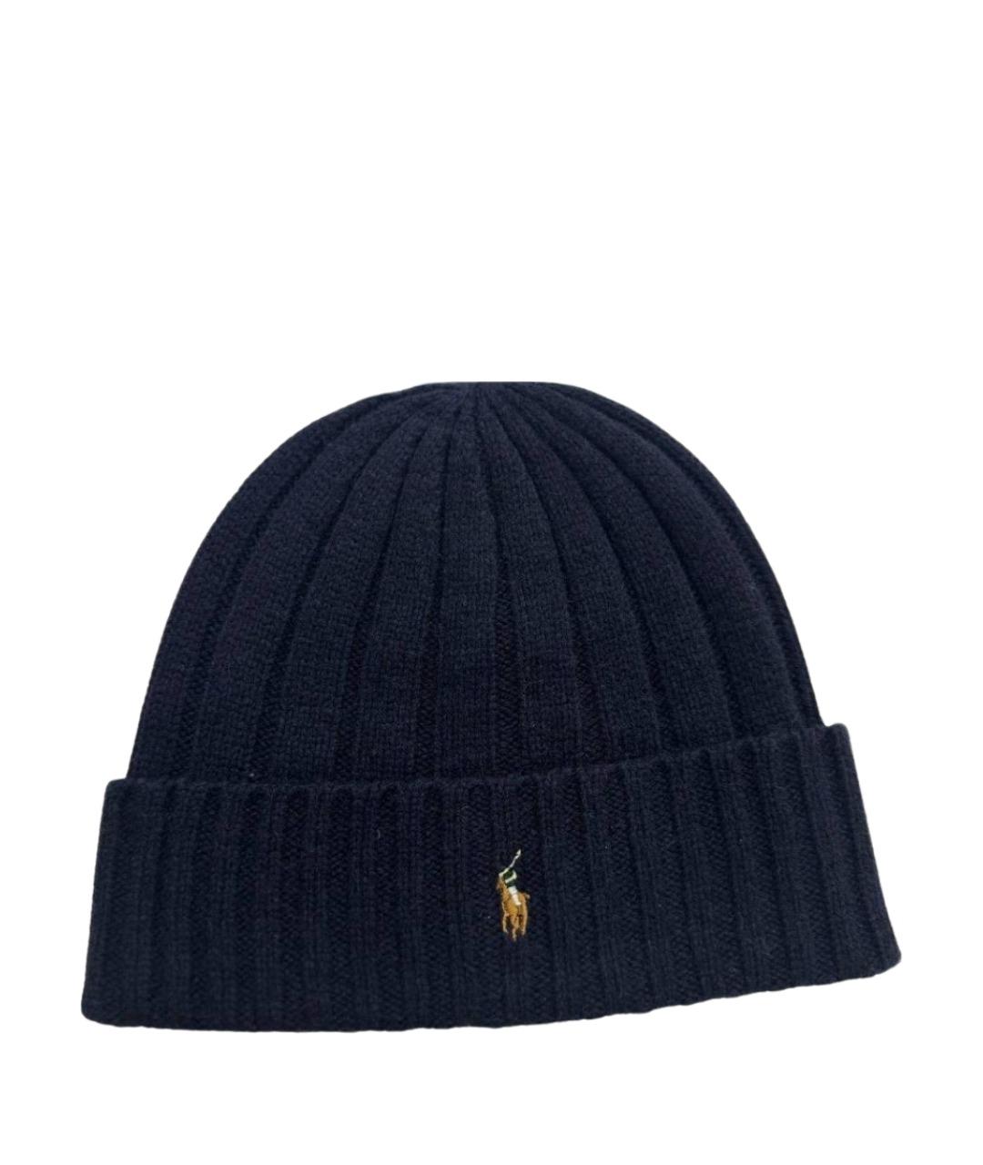 POLO RALPH LAUREN Темно-синяя шерстяная шапка, фото 1