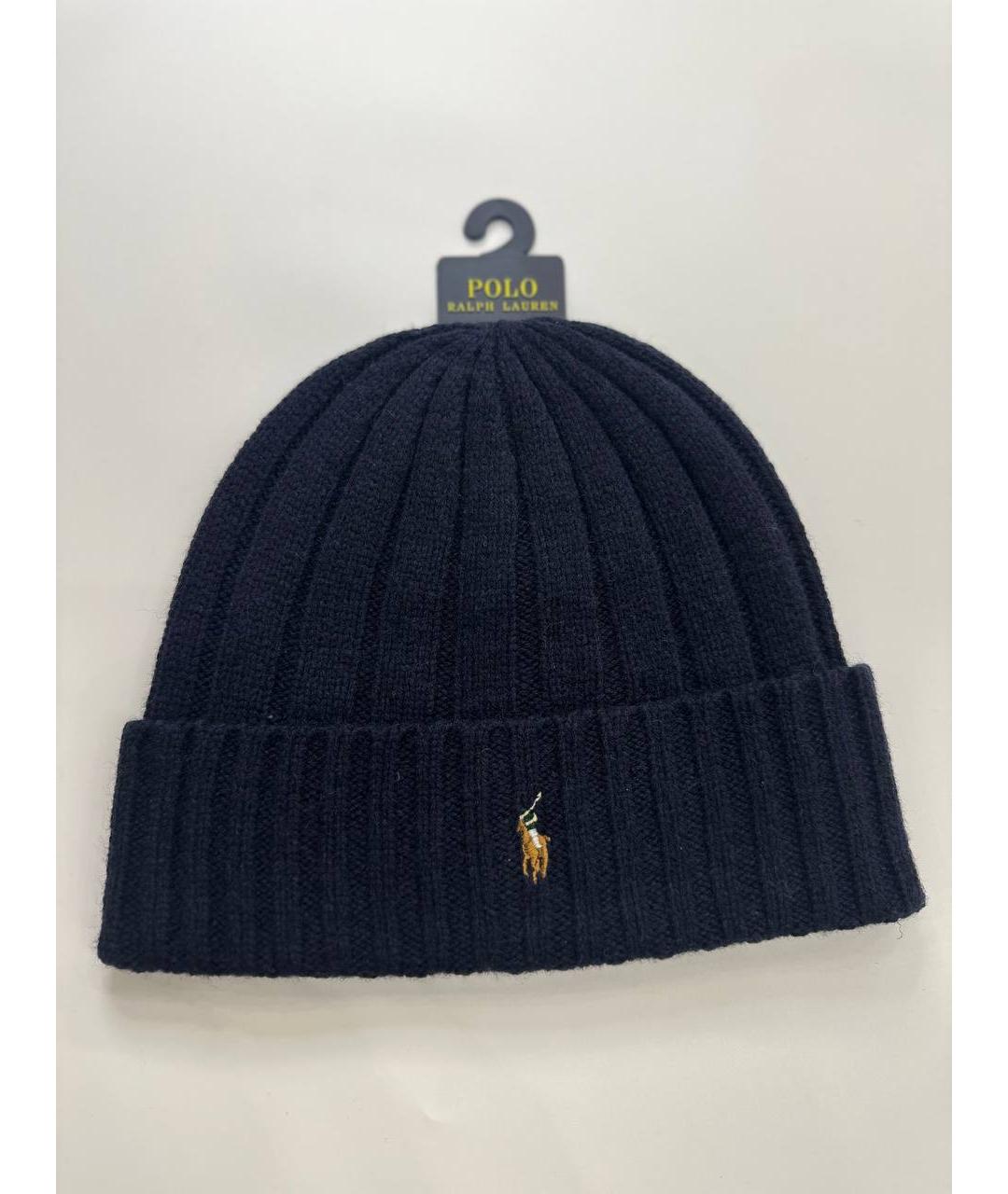 POLO RALPH LAUREN Темно-синяя шерстяная шапка, фото 4