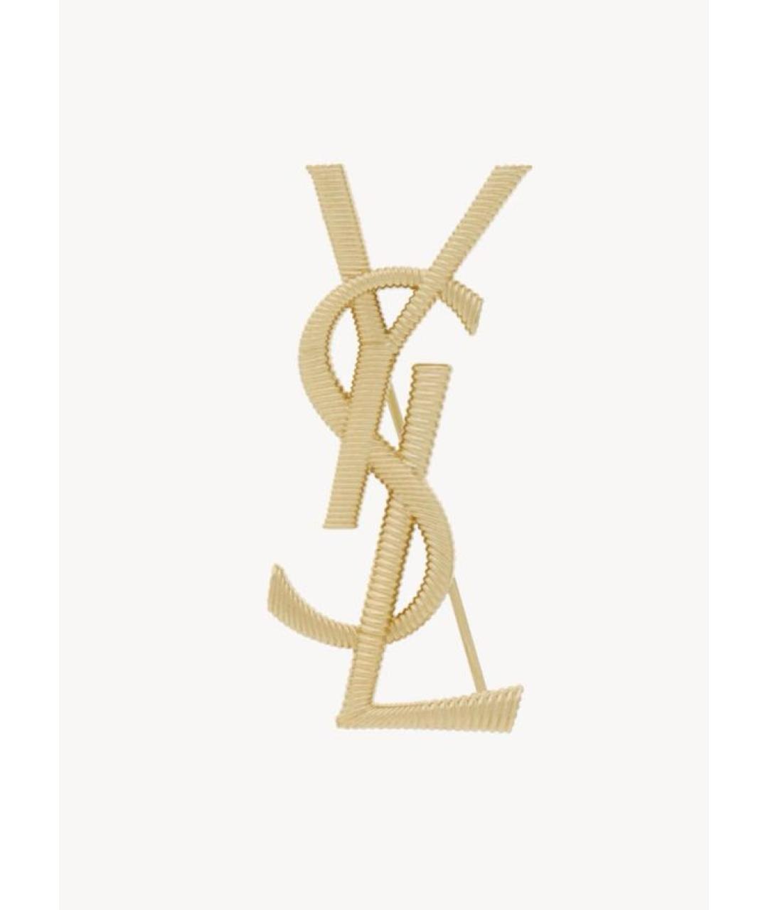 SAINT LAURENT Золотая латунная булавка / брошь, фото 3