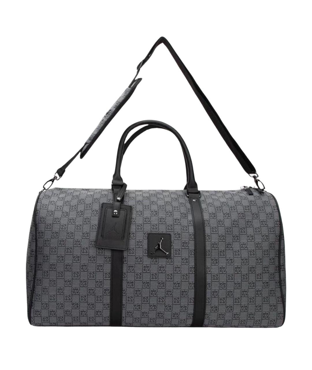 JORDAN Антрацитовая жаккардовая дорожная/спортивная сумка, фото 1