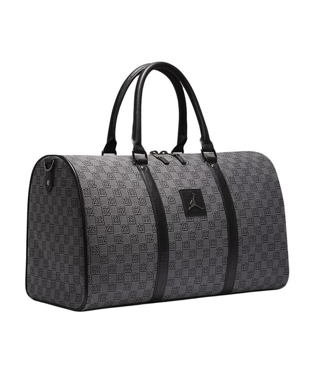 JORDAN Антрацитовая жаккардовая дорожная/спортивная сумка, фото 2