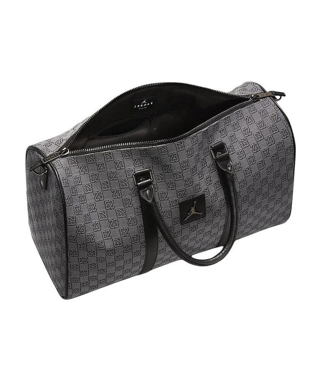 JORDAN Антрацитовая жаккардовая дорожная/спортивная сумка, фото 4