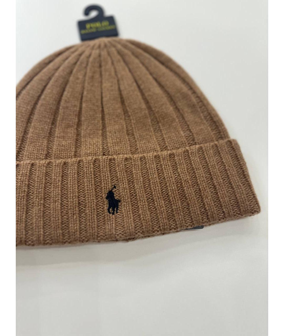 POLO RALPH LAUREN Бежевая шерстяная шапка, фото 3