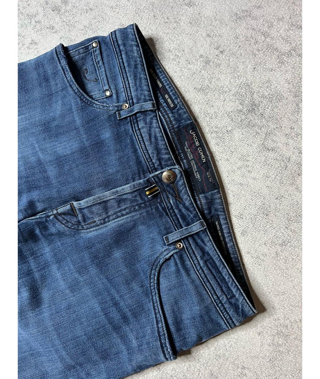JACOB COHEN Синие хлопко-эластановые прямые джинсы, фото 3