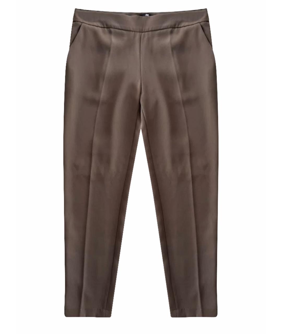 ELISABETTA FRANCHI Хаки полиэстеровые прямые брюки, фото 1