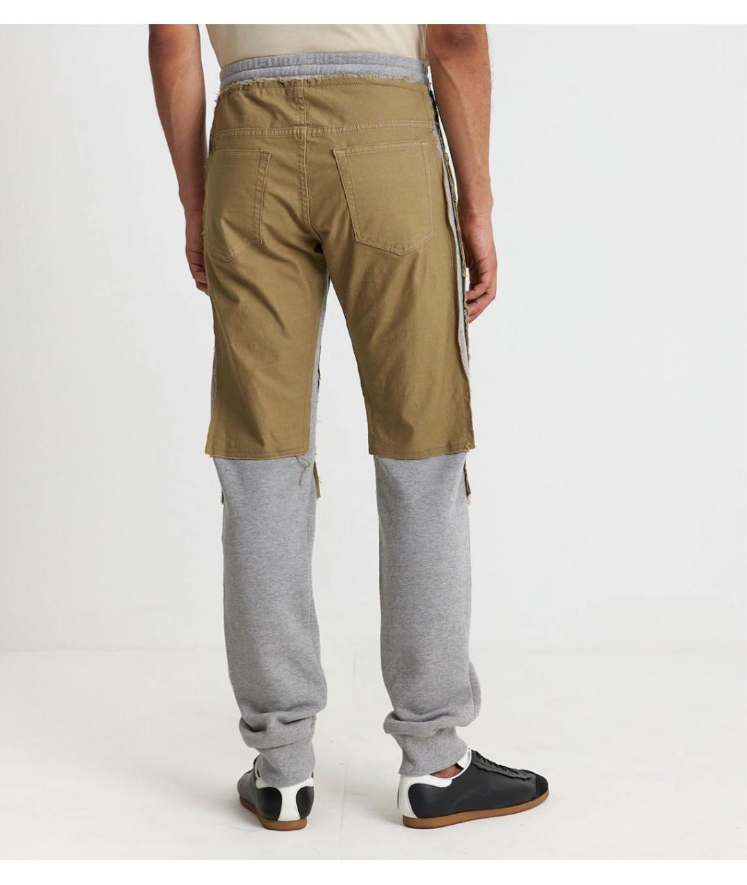 BALMAIN Хаки хлопко-эластановые повседневные брюки, фото 4