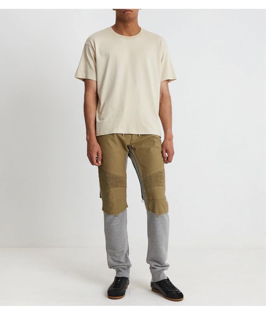 BALMAIN Хаки хлопко-эластановые повседневные брюки, фото 5