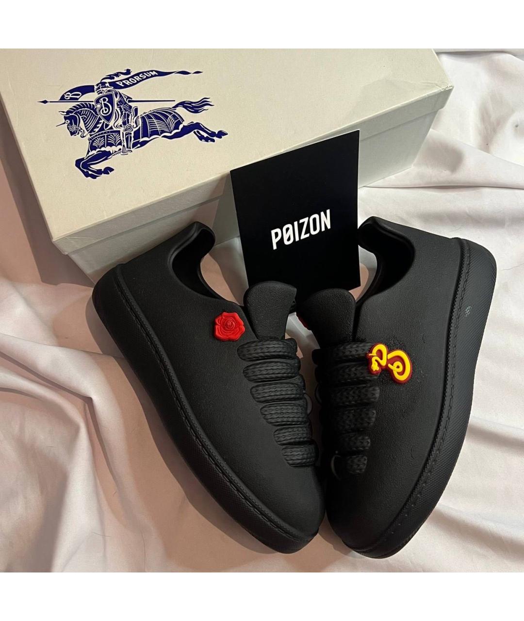 BURBERRY Черные низкие кроссовки / кеды, фото 2