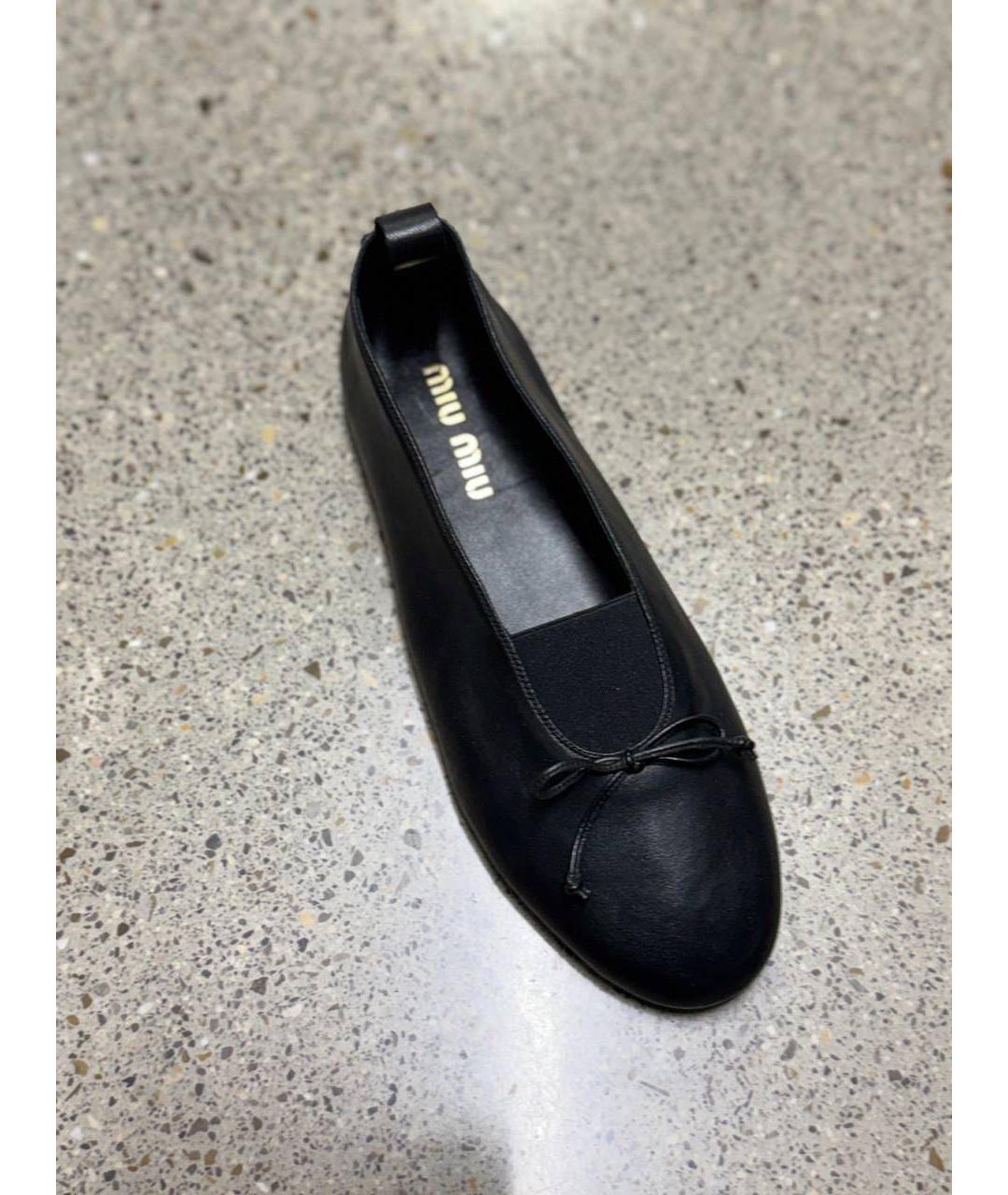 MIU MIU Черные кожаные балетки, фото 3