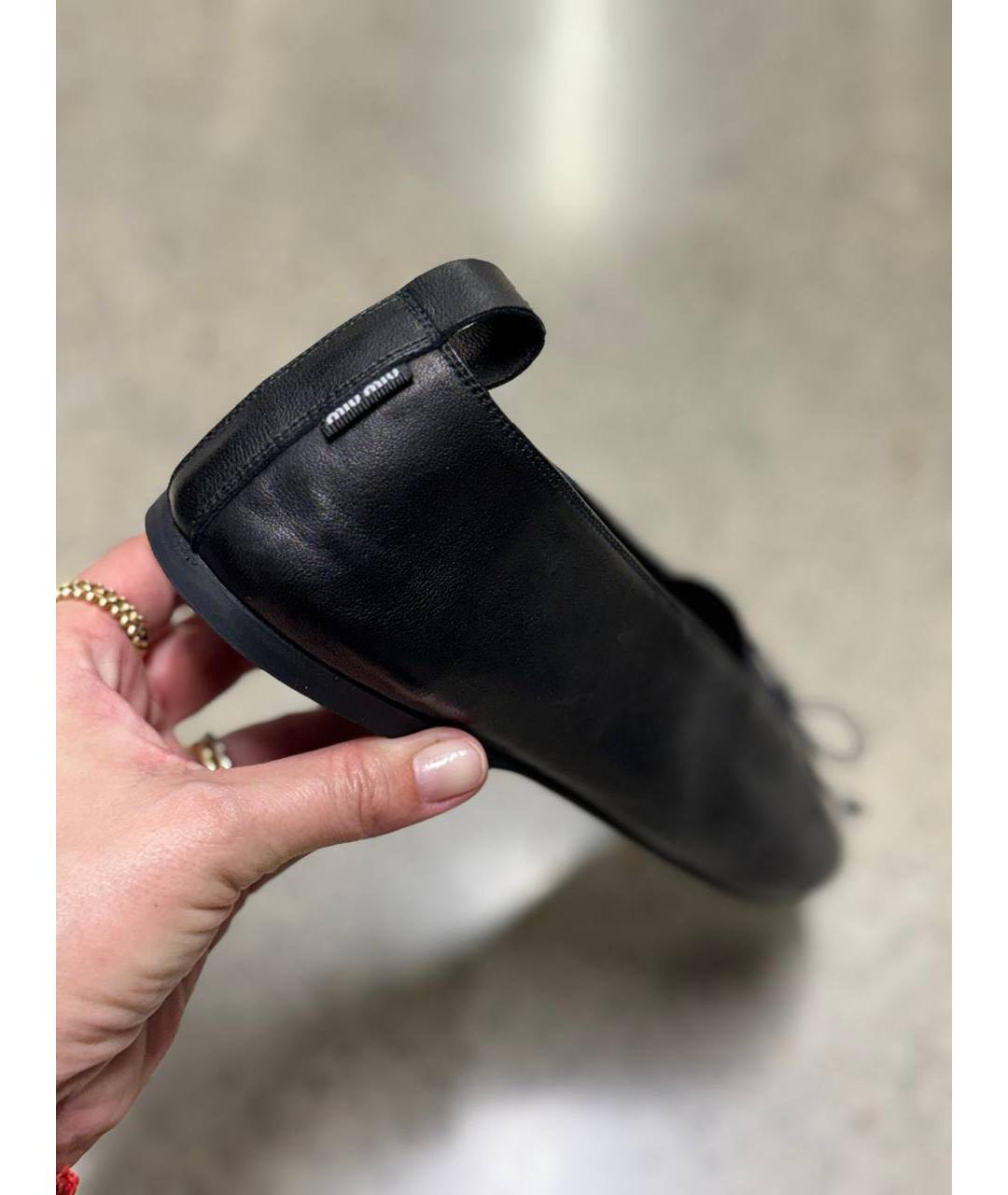 MIU MIU Черные кожаные балетки, фото 4