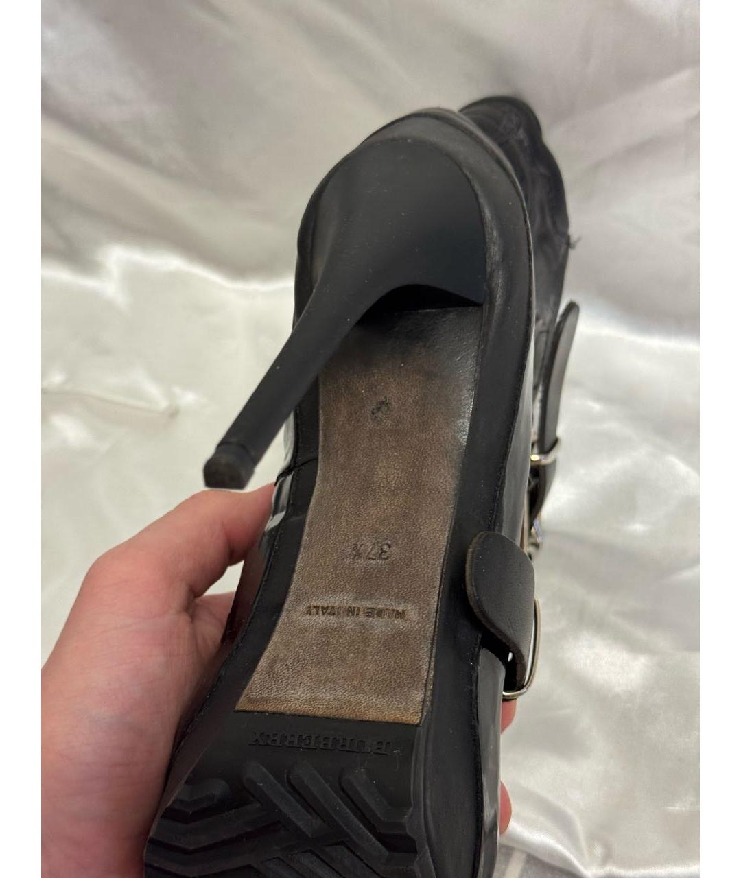 BURBERRY Черные кожаные ботильоны, фото 7